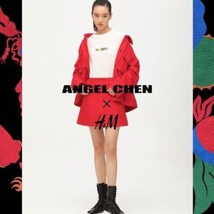 Angel Chen X HM Skirt Red Cotton Sz 6 Women's❤️